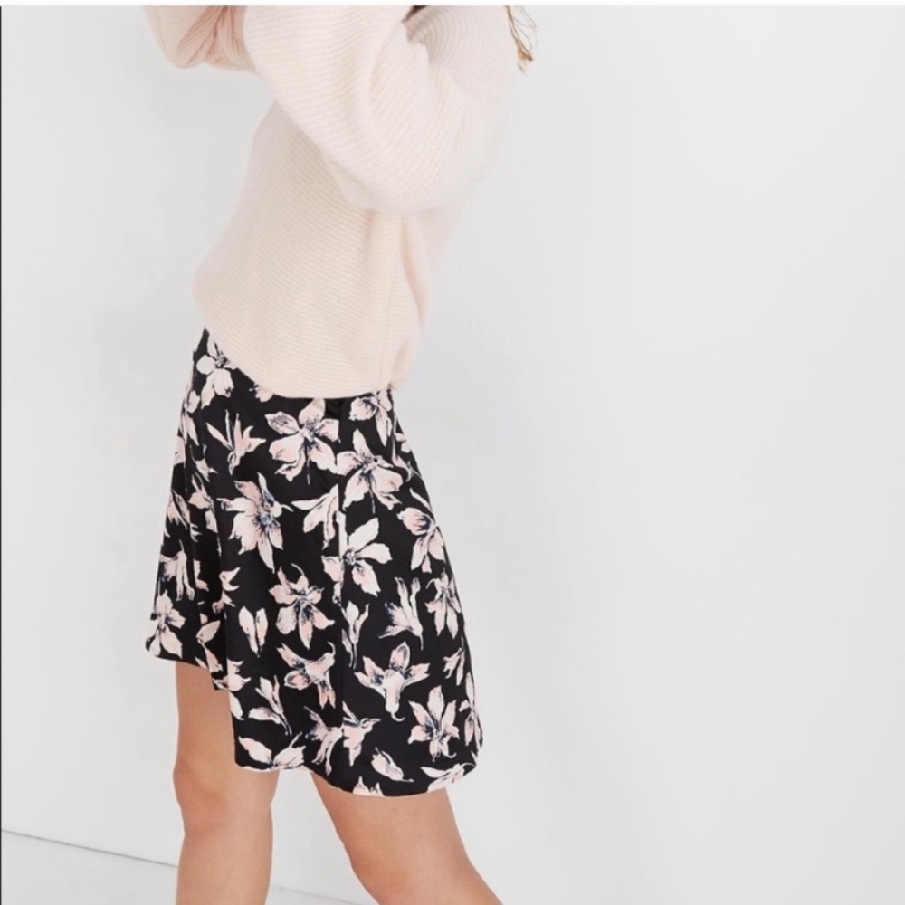 Madewell Satin Circle Mini Skirt Winter Orchid